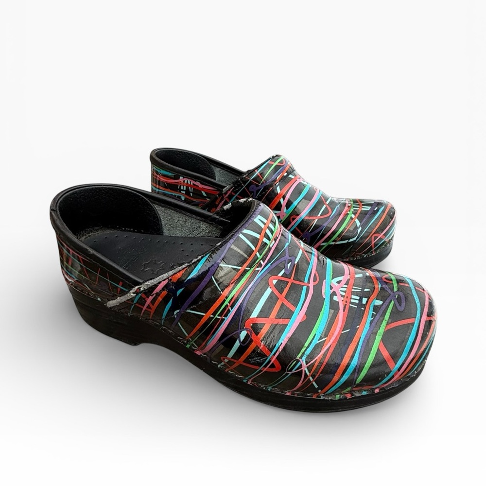 Dansko Professional Multicolor Streamers Patent Leather Women's EU 37 US 6.5-7 - Picture 15 of 15
